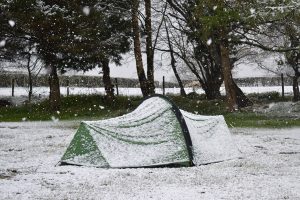 Camping in the snow!